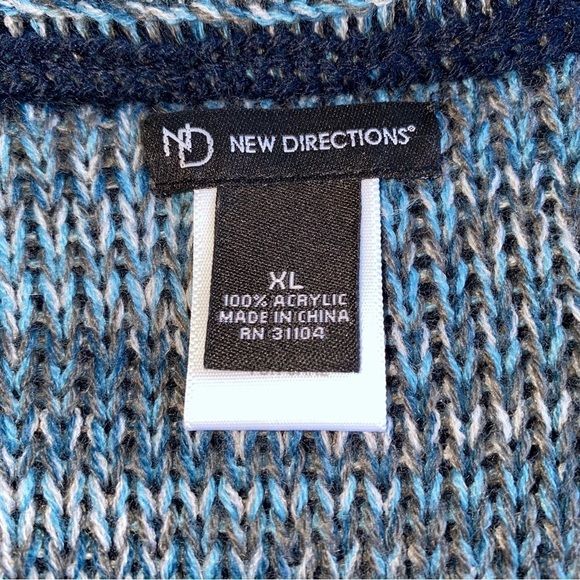 NEW DIRECTION Duster Aztec Ruffle Open Wrap Acrylic Sweater Cardigan Womens OSFM - Picture 6 of 7